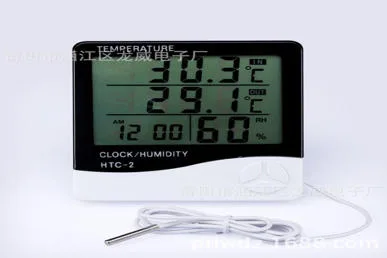Compact Indoor Thermo-Hygrometer Clock model LW-HTC-2